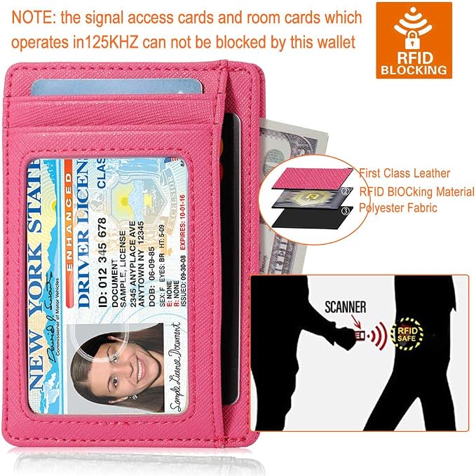 GH GOLD HORSE Slim RFID Blocking Card Holder Minimalist Leather Front Pocket Wallet for Women | Slim