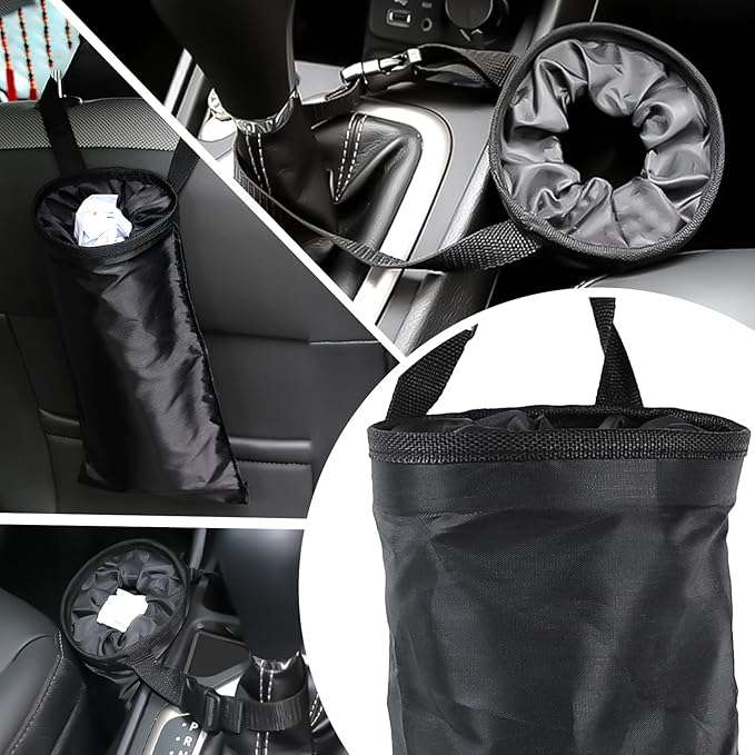 2PCS Car Trash Bag, Seat Back Hanging Car Garbage Bag, Waterproof Hanging Car Trash Can for Camping, Outdoor Traveling, Home Use & Car Storage, Washable Oxford Material