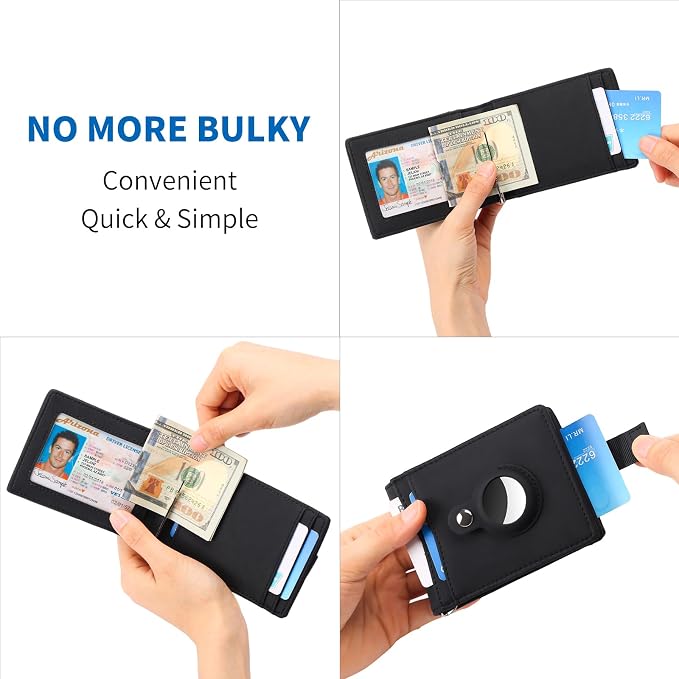 FALAN MULE Wallets for Men RFID Blocking Genuine Leather Bifold Minimalist Front Pocket Mens Wallet