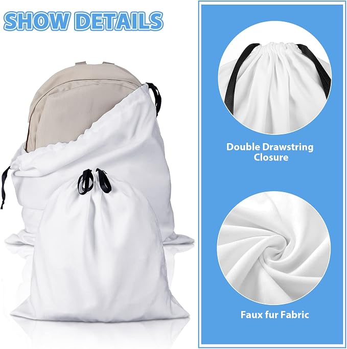 Woanger 10 Pcs Dust Cover Bags Large Dustproof Drawstring Washable Breathable Storage Bag with 2 Sizes, Reusable for Shoes Purses Handbags Travel Packing Luggage Toys Organizer Home Storage