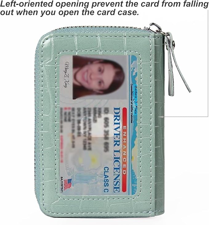 EcoVision Credit Card Holder RFID Card Case Wallet, Small Accordion Zipper Card Case Holder, Card Organizer Case for Women Men