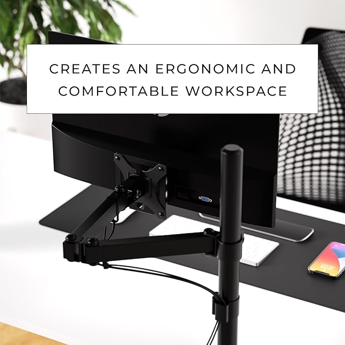 HumanCentric VESA Mount Compatible with HP M24h, M27h, 524sh, 524da and 527sh Monitors, M-Series Models Only, Bracket Mounts Monitor to Stand, Arm, 75x75mm and 100x100mm Pattern, Hardware Included