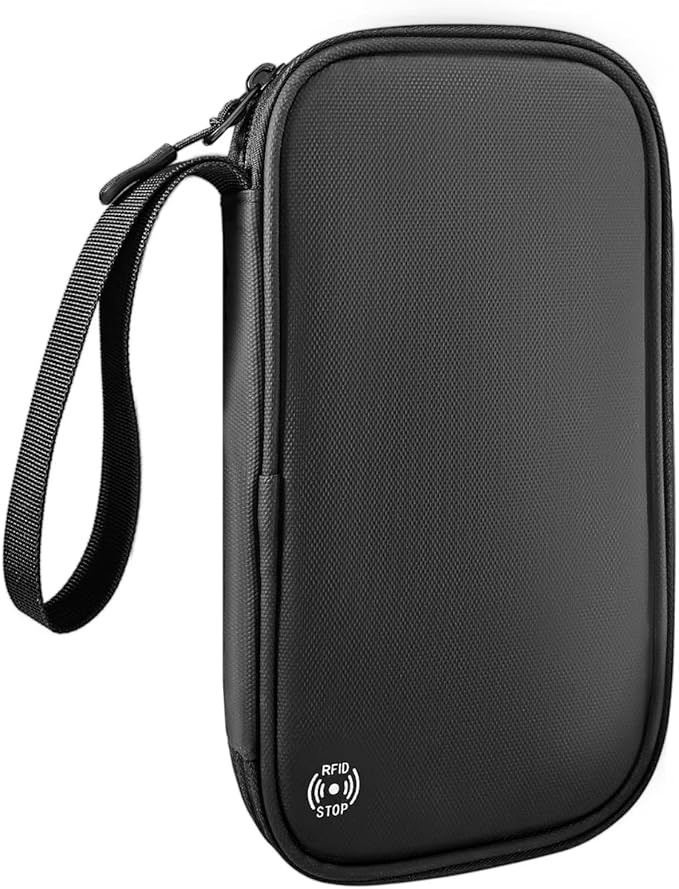 Family Passport Holder for 4,5, Large Rfid Blocking Passport Holder Wallet, Travel Document Organizer Waterproof with 9 Credit Cards Slots for Men & Women (Large, Black)