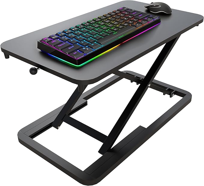 Keyboard Riser for Desk- 23.6’‘ Height Adjustable Standing Desk Converter, Table Lifter for Standing, Keyboard and Mouse Riser for Ergonomic Sit Stand Workstations, 6 Height Levels