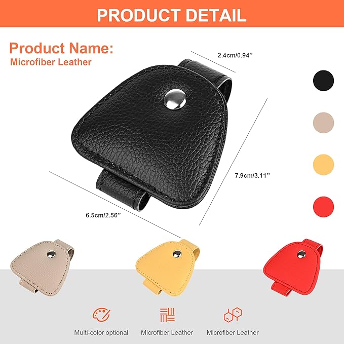 2 Packs Sunglasses Holders for Car Visor - Magnetic Leather Sunglasses Holder and Ticket Card Clip