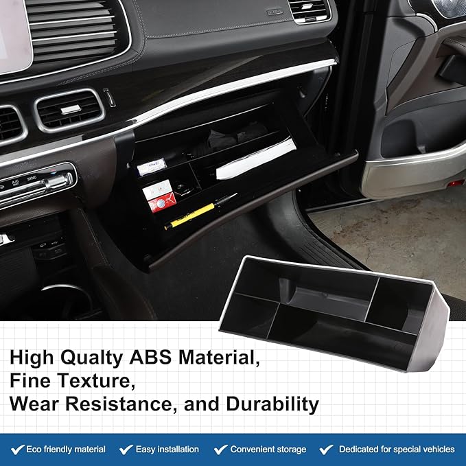 Glove Box Organizer Compatible with Mercedes-Benz GLE 350 40 53 63 W167 C167 GLS 450 63 X167 2020-2024 Center Console Glove Box Insert Box Storage Organizer Tray