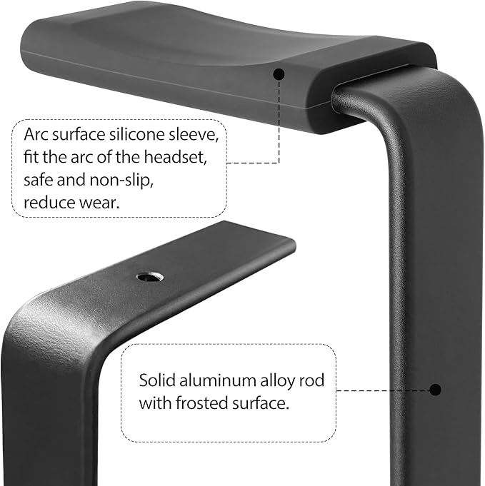 GEVO Headphone Stand for Desk - Wooden Headset Stand for Desk - Wooden Headphone Holder with Airpods Max and More(Square)