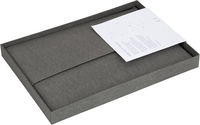 Bigso Karin KD Collapsible Storage Box with Labelframe for Easy Identification - Simple Assembly without Tools - Decorative Storage Boxes with Lids - 8.9in x 12.4in x 5.4in - Light Gray (Pack of 2)