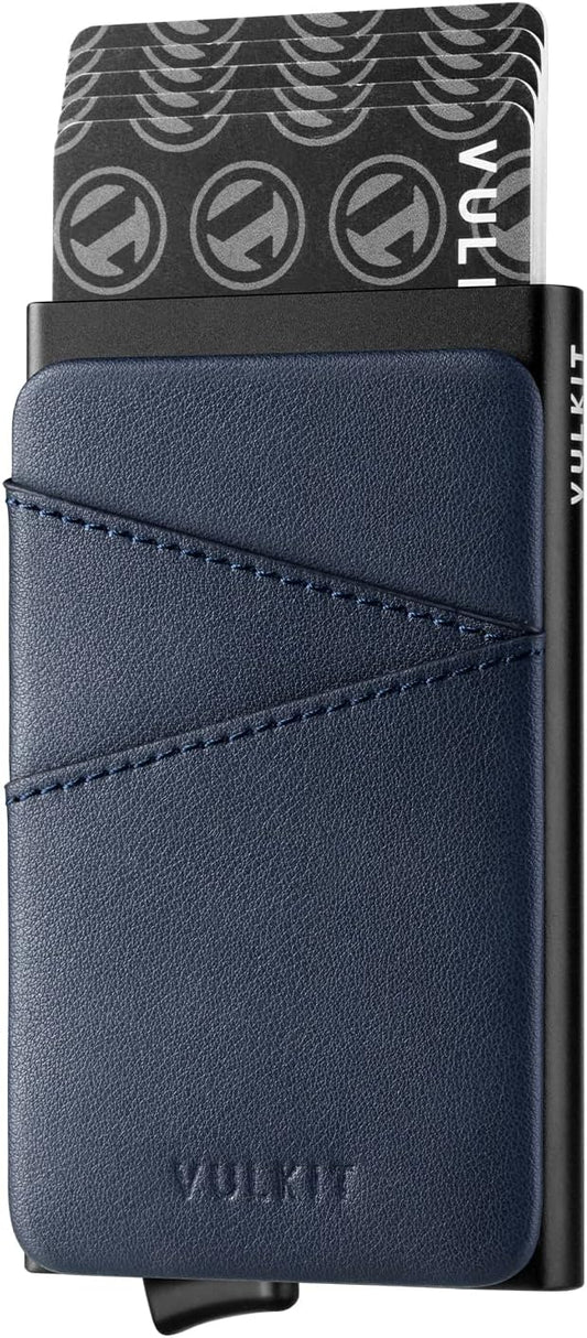 VULKIT Cardholder Wallet for Men Metal Wallets with RFID Blocking Layer Slim Minimalist Aluminum Wallet with Pop up Quick Card Access Business Card Holder, Holds up to 7 Cards