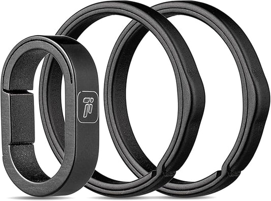 FEGVE Key Ring, Titanium Side Pushing Key Rings Keychain Rings Small Split Keyrings for Men