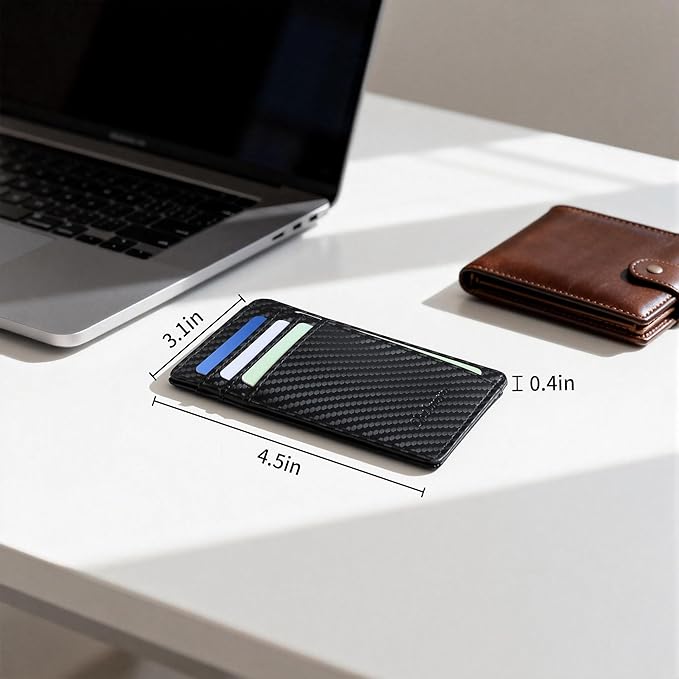 Chelmon Slim Wallet for Men, Minimalist Front Pocket RFID Blocking Credit Card Holder