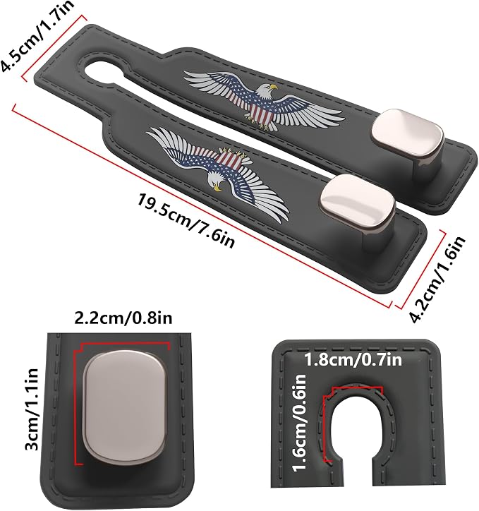 Purse Hook for Car -Universal Premium materials silicone and Aluminum-Magnesium Alloy Double Car Seat Back Storage Hook for Purses, Handbags, Bags Wing pattern (2 Pack) Black