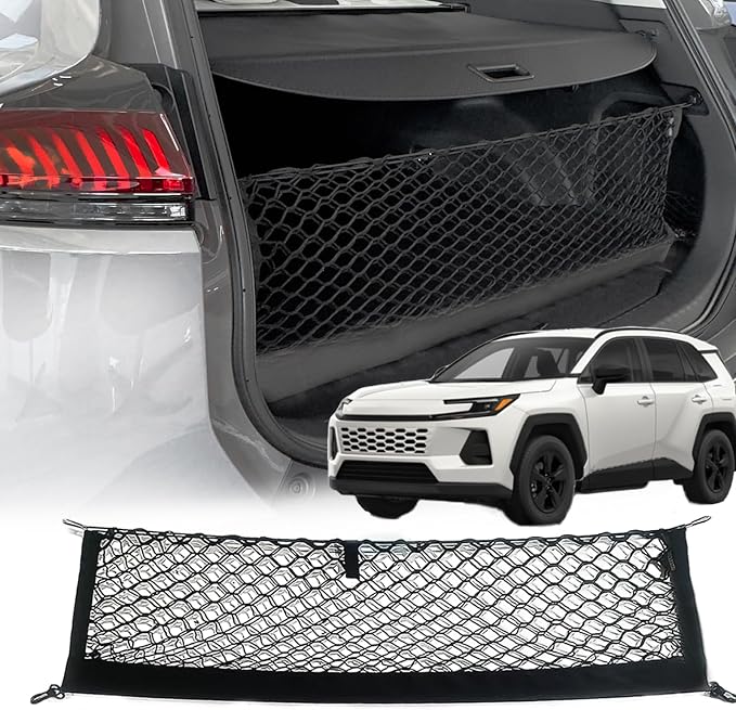 Cargo Net for All-New Toyota RAV4 2026 Accessories Rear Trunk Cargo Net Stretchable Organizer Elastic Mesh Net Compatible with Toyota RAV4 Accessories