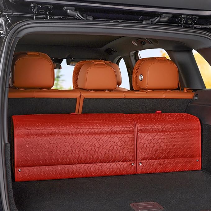 Ergocar Car Trunk Storage Organizer Leather Car Storage Box Clean Tool Accessories Container Folding Magnetic Cover Waterproof Suitable for SUV/Truck/Automotive