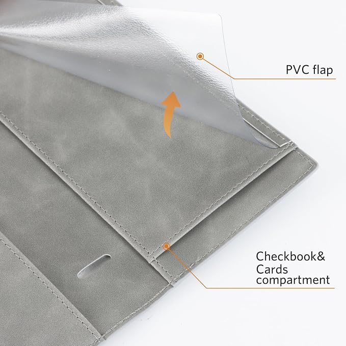 CoBak Premium Leather Checkbook Cover - RFID Blocking, Classic Design, Slim & Durable - Perfect for Personal & Business Checks