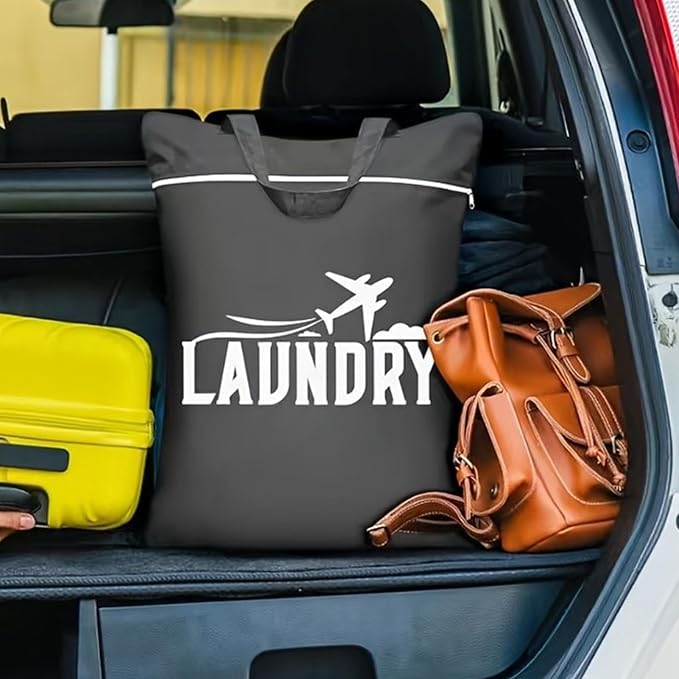 Travel Laundry Bag - Waterproof Wet Pouch, 1 Piece Foldable Clothes Organizer For Soiled Apparel, Portable Moisture Proof Sack With Zip Closure, Packing Gear, Mesh Divider For Dorm, Bath
