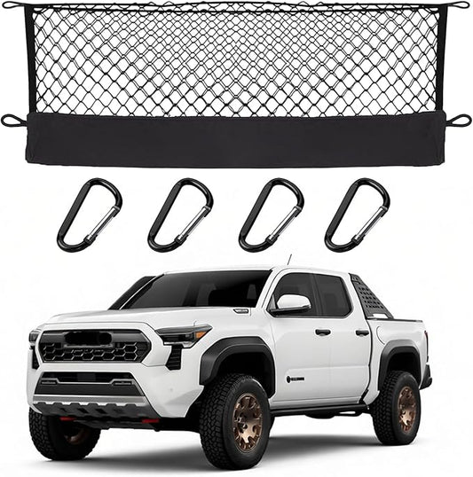 Envelope Style Cargo Net Compatible with Toyota Tacoma 2026 2025 2024 2023 2022 2021 2020 2019 2018 2017 2016 2015 2014 2013-2005 Trunk Car Rear Tailgate Touring Netting