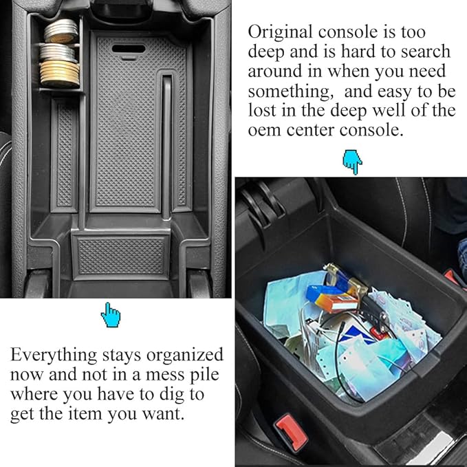 Vesul Center Console Organizer Compatible with 2014-2019 Mercedes-Benz Benz CLA-Class CLA45 AMG CLA250/2015-2020 GLA-Class GLA250 GLA45 AMG ABS Armrest Storage Tray Insert Box