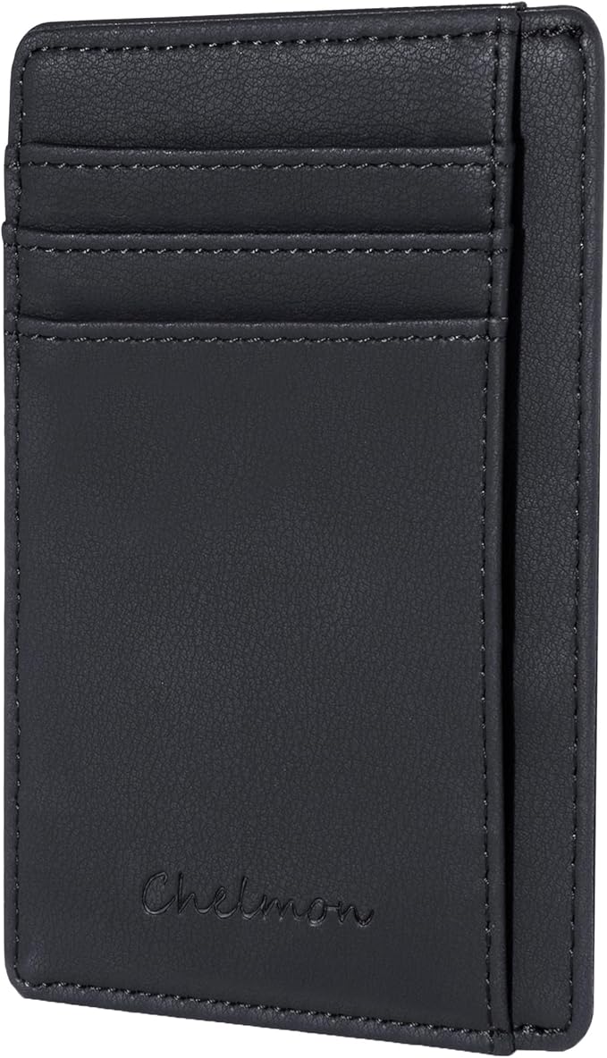 Chelmon Slim Wallet for Men, Minimalist Front Pocket RFID Blocking Credit Card Holder