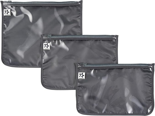 Tiny Twinkle Diaper Bag Organizing Pouches|3 Pack Mess-Proof Clear Front Travel Organizer Bags&TSA Approved Toiletry Bag Set for Baby and Mom Essentials