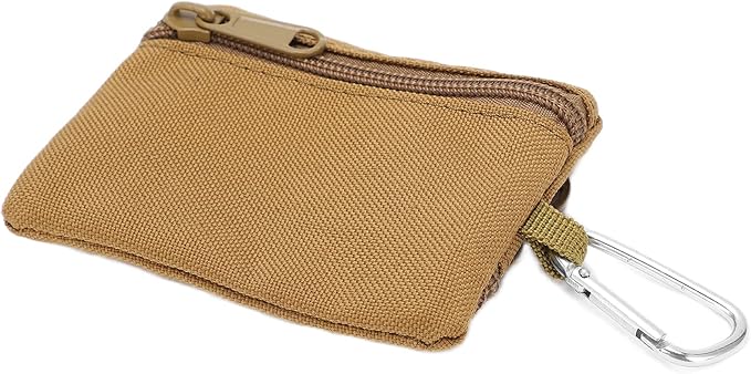Mini Size EDC Utility Pouch Bags, Molle Pouch with Carabiner, EDC Pocket Organizer, Mini Molle Pouch Wallet for Biking Camping