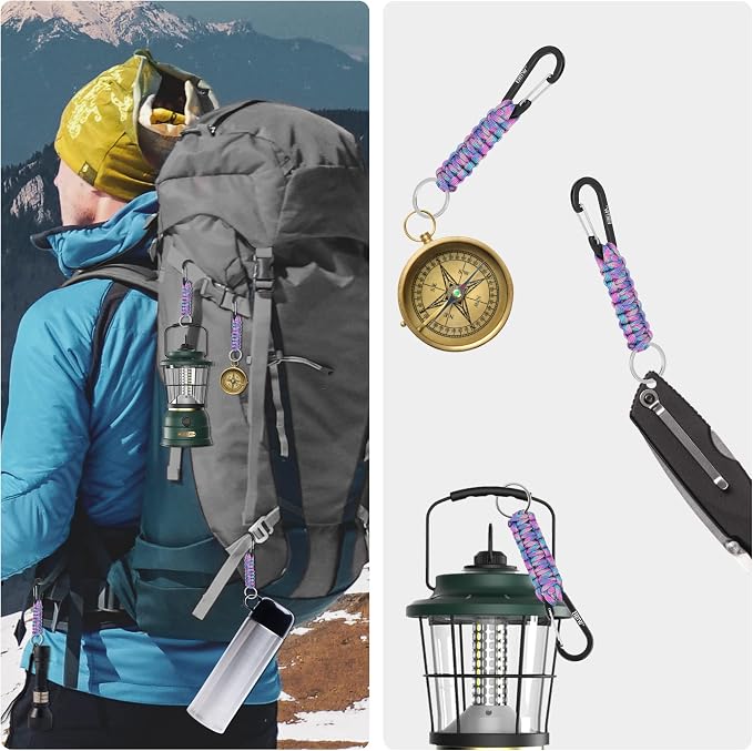 EOTW Carabiner Keychain,Paracord Keychain Small Aluminum Clip D Ring for Camping, Hiking, Fishing, Or As A Key Organizer