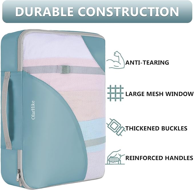 8 Set Packing Cubes for Travel, Gifts for Women Mom,Anti-Tearing Suitcase Organizer,OlarHike Vacation Essentials & Accessories for Cruise Ship