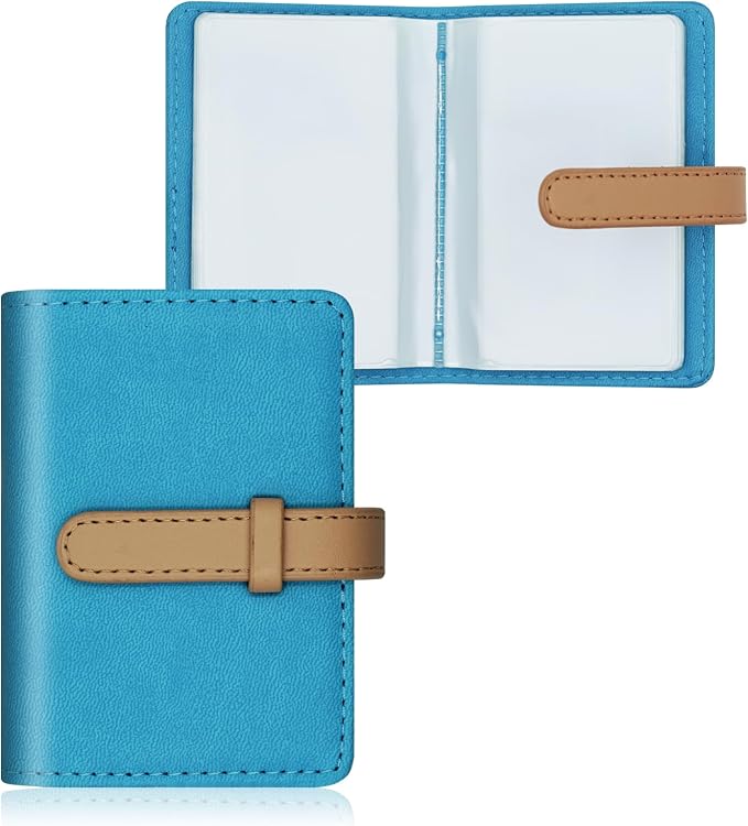 Credit Card Holder with 26 Suitable Slot, ID Card Case PU Leather Wallet for Women Men Business Organiser Pocket (Blue)