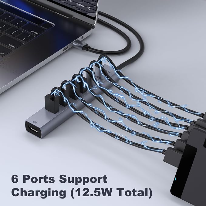 intpw USB C Hub, 8-in-1 Multiport Adapter with 4K@60Hz HDMI, 4 USB 3.0 5Gbps Ports, 2 USB-C Ports, Aluminum Type C Hub for MacBook Pro/Air, iPad, Laptop, PC
