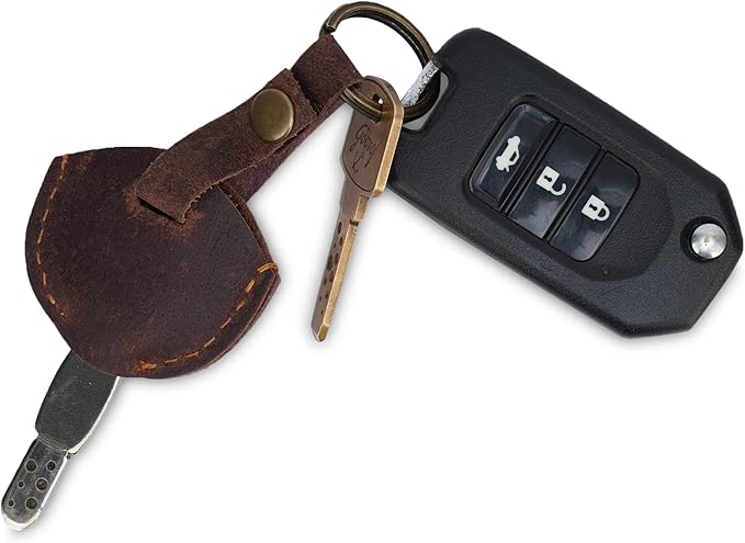 Handmade Leather Keyholder, Keychain, Keyring, Vintage Brown Key Sleeve, Stylish Key Ring Holder, Elegant Leather Key Cover, Durable Key Accessories, Handcrafted LeatherKey Case