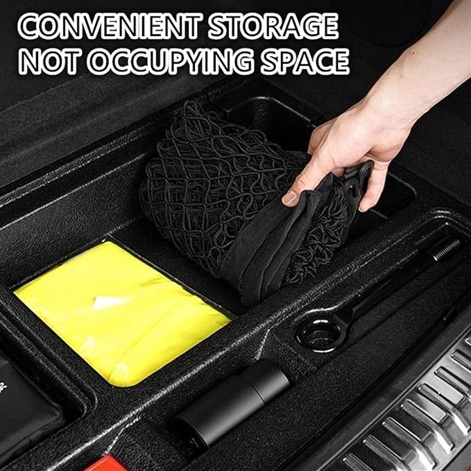 Cargo Net for SUV with Hooks, Adjustable Highly Elastic Storage Organizer Net for Car, Pickup Trucks,Mesh Organizer 3.3'x2' Stretches to 6'x4', Black