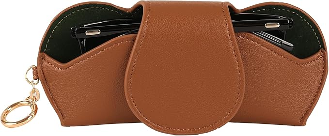 KINIVA Sunglasses Holder for Car Visor Faux Leather Glasses Case with Detachable Clips for Car Visor Automotive & Travel