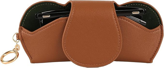KINIVA Sunglasses Holder for Car Visor Faux Leather Glasses Case with Detachable Clips for Car Visor Automotive & Travel