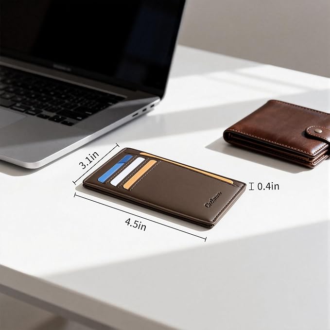 Chelmon Slim Wallet for Men, Minimalist Front Pocket RFID Blocking Credit Card Holder