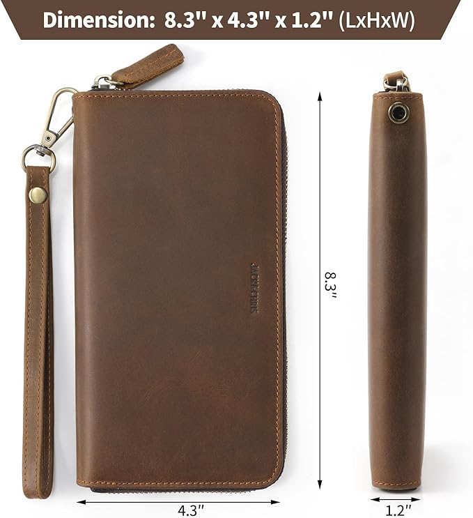 Jack&Chris Genuine Leather Wallet Women, Multi-Card RFID Bifold Wallet with Zipper Coin Pocket, Credit Card Holder for Women