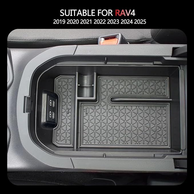 Upgrated 3PCS Center Console Organizer for Toyota RAV4 2026 2025 2024 2023 2022-2019 ABS Dashboard Storage Organizer, Console Divider Storage Tray, Armrest Storage Box for RAV 4 Interior Accessories