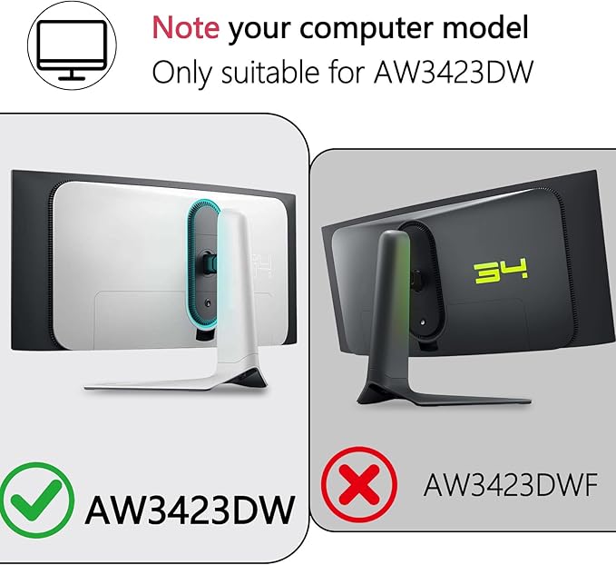 AW3423DW VESA Adapter Compatible with Alienware 34" Curved QD-OLED Gaming Monitors (Fits AW3423DW)??5x75 to 100x100 VESA Mount Adapter Bracket