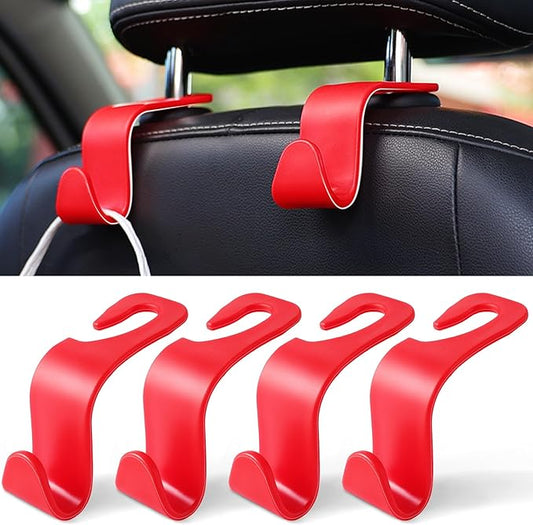 LivTee Car Seat Headrest Hook - 4 Pack Universal Auto Back Seat Hook Organizer for Purse Coat, Interior Accessories