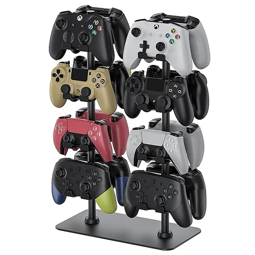 MANMUVIMO Controller Holder for 16 Xbox PS5 PS4 Gaming Controller, Video Game Controller Holder Headphone Stand for Desk, Gamer Gifts for Men, Gaming Room Accessories Maximum Organizer Rack