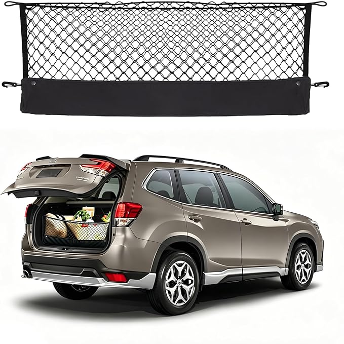 Envelope Style Cargo Net Compatible with Subaru Forester SK New 2026 2025 2024 2023 2022 2021 2020 2019 2018 2017 2016 2015 2014 2013 2012 2011 2010 2009 2008 2007-1998 Trunk Car Rear Tailgate Netting