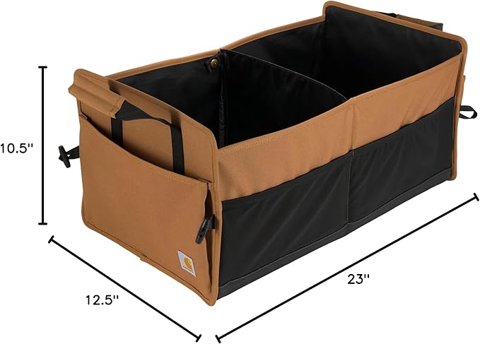 Carhartt Universal Collapsible Cargo Trunk Organizer, Portable Accessory Storage Organizer for Automotive, SUV, Trucks & Cars, Carhartt Brown, One Size