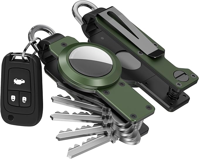 Key Organizer for Men/Women Compact Key Holder Minimalist Key Case Metal Key Chain Key Holder for Keychain Secures 2-6 Keys