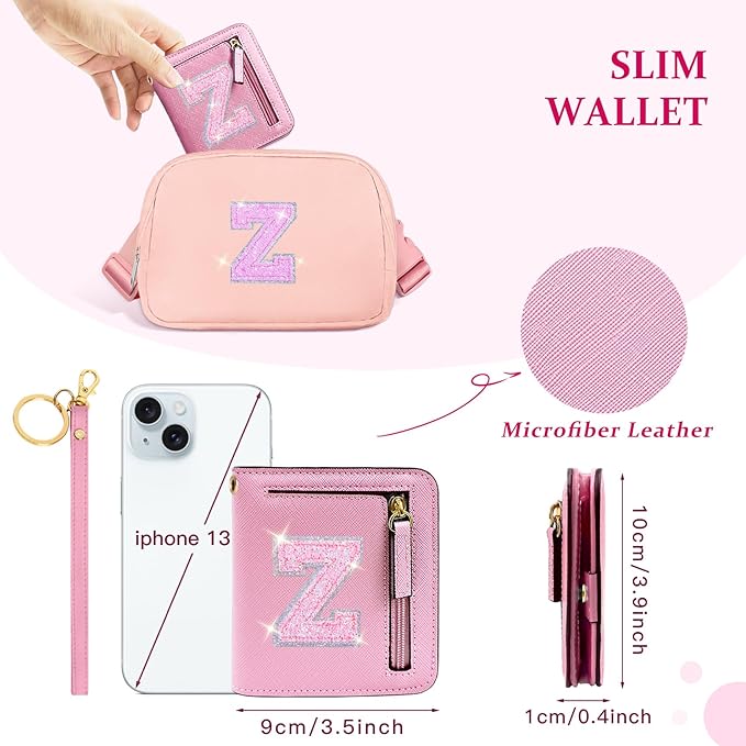 COSHAYSOO Mini Wallet with RFID Blocking Initial Monogrammed for Girls Birthday Valentines Easter Mothers Nurse Day Graduation Thanksgiving Appreciation Halloween Christmas New Year Gifts Letter Z