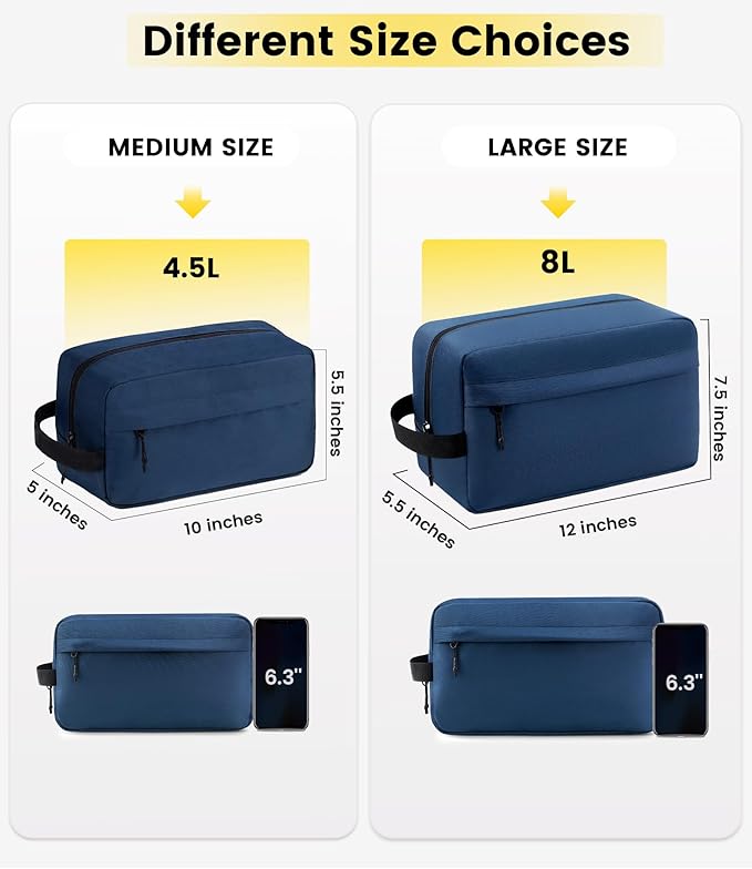 Vorspack Travel Toiletry Bag for Men - Hanging Toiletries Bag Water Resistant Travel Bag for Toiletries Accessories