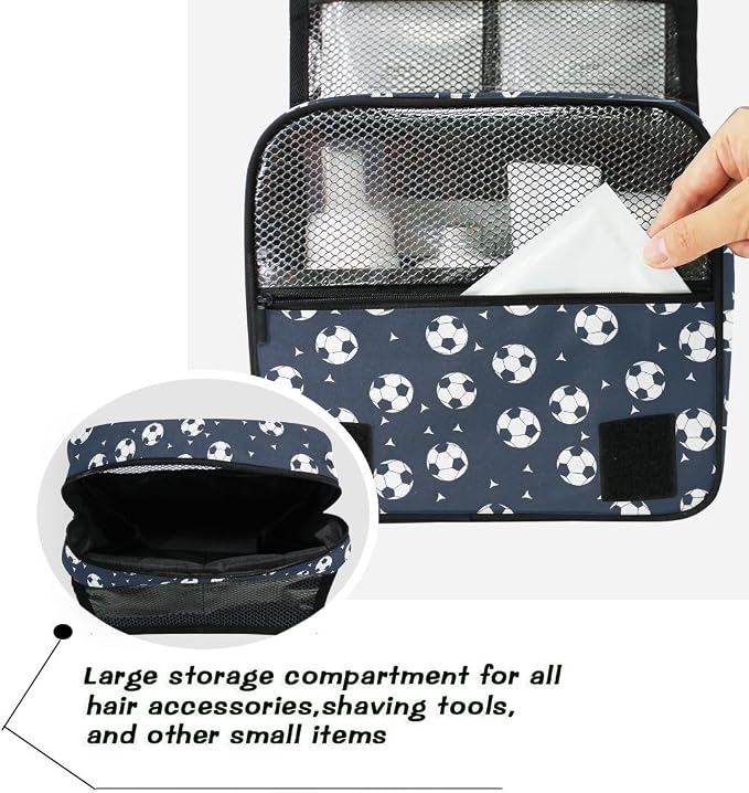 senya Hanging Travel Toiletry Bag Football Kit Makeup Case Cosmetics Organizer for Men Women