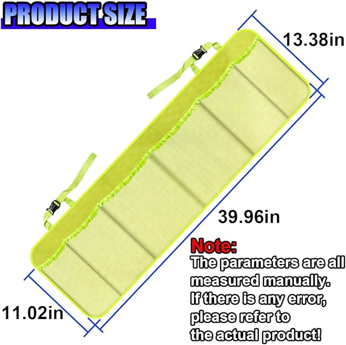 Car Trunk Organizer, 40"×14" Large Capacity Hanging Backseat Trunk Storage Bag with 6 Mesh Pockets, Space Saving Auto Interior Accessories for SUV MPV Truck Van (Yellow)