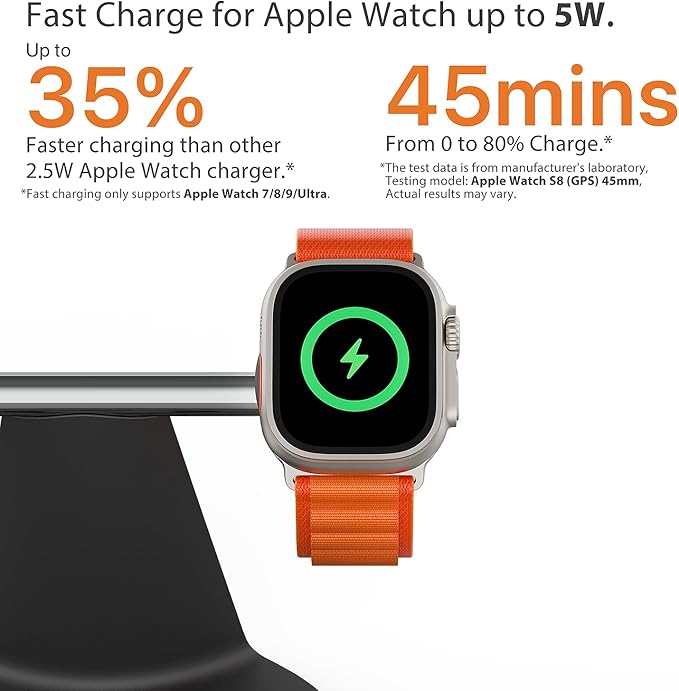 3-in-1 Wireless Charging Station for Apple Devices - Fast Charging Station for iPhone and Watch with MagSafe, Stable Charger Stand for iPhone 17 Air 16 15 14 13 12 Series & iWatch & AirPods