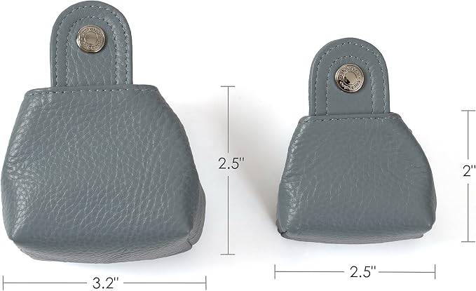 Cockatoo Genuine Leather Coin Pouch Change Holder, Mini Snap Pocket Wallet for Men Women (Navy Blue, Large)