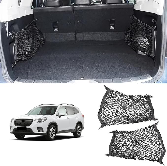 Compatible with Subaru Forester Accessories Automotive Elastic Trunk Mesh Cargo Net Premium Trunk Organizer Storage Luggage Left and Right Side Net SUV Car Organizer 2PCS
