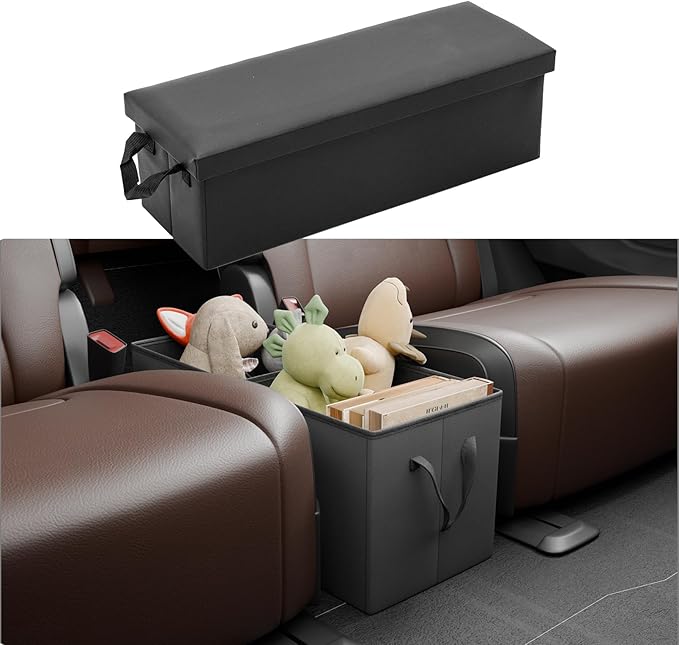 Seat Aisle Storage Box Compatible with 2021-2026 Kia Sorento Rear Console Organizer Foldable Backseat 2nd Row Kids Toys Travel Storage Bin for 2025 Sorento 6 Seats Accessories